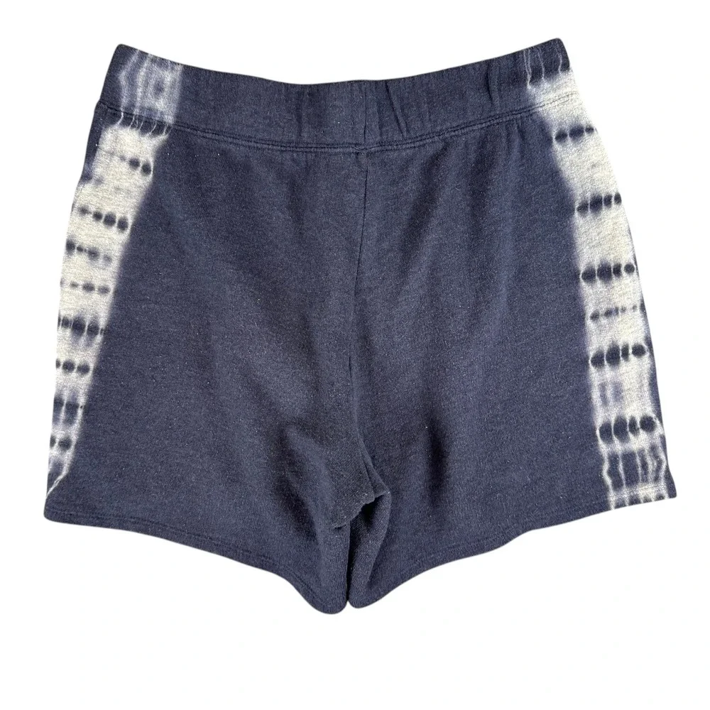 C Active Navy Blue Tie Dye Side‎ Stripe Fleece Knit Shorts Womens Medium